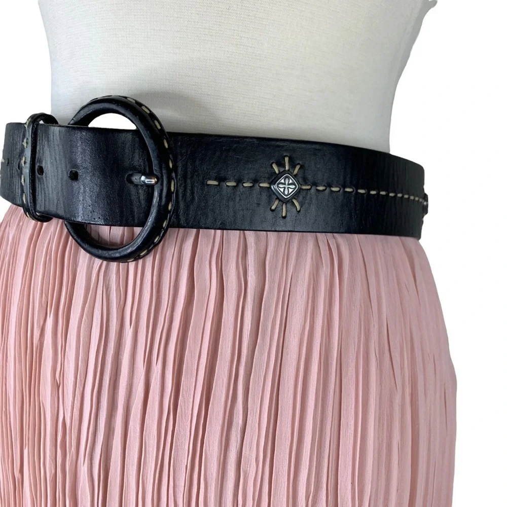 Vintage Dusty Rose Pleated Lined Maxi Skirt Size Petite Quality Fabric Read
